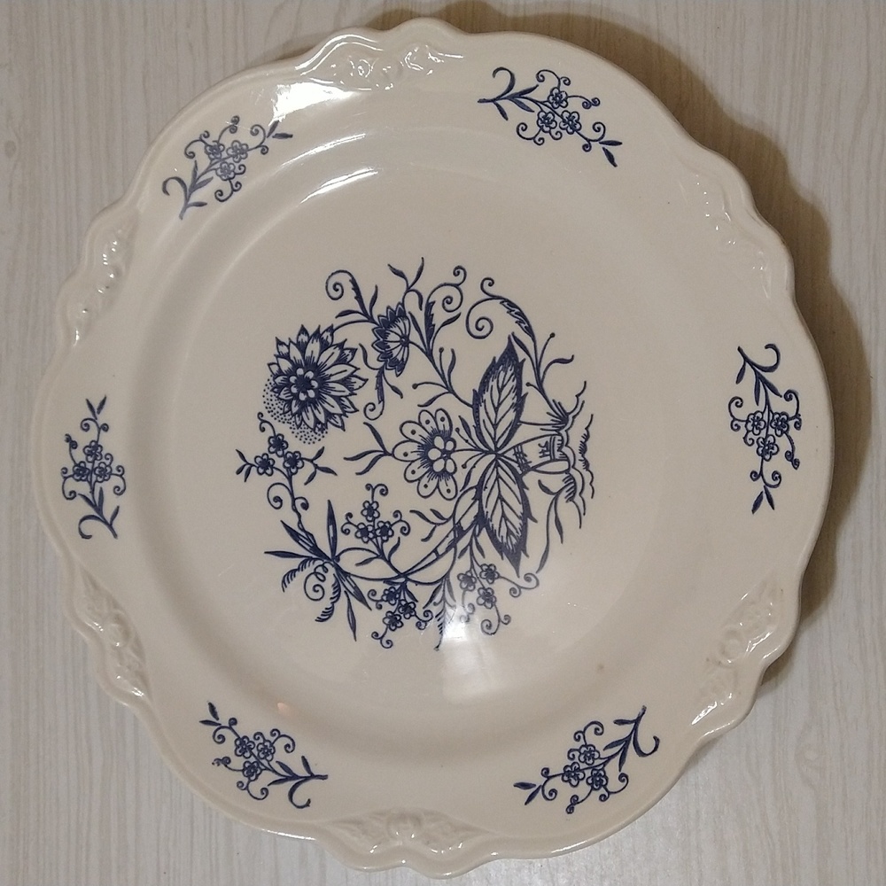 Vintage Homer Laughlin Dresdan Imperial Blue 10" Dinner Plate